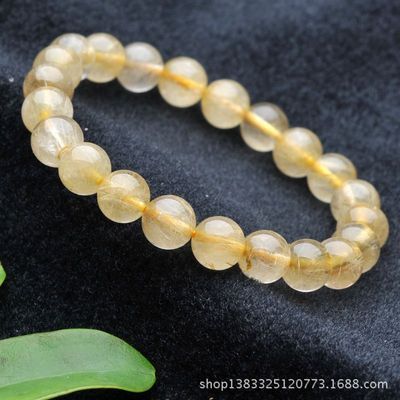 纯天然金发晶圆珠手链 流光溢彩的晶韵之光